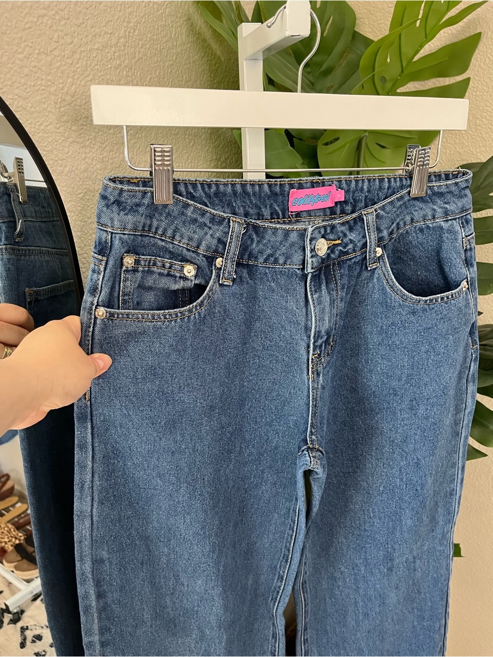 Edikted Wide Leg Medium Wash High Rise Jeans Size S | Denim Casual Cool - Picture 4 of 5
